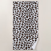白ヒョウ印刷 ビーチタオル (正面)
