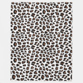 白ヒョウ印刷 フリースブランケット (正面)