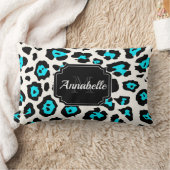 白ヒョウ印刷 ランバークッション (ブランケット)