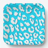 白ヒョウ印刷（淡青） ペーパープレート (正面)