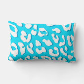 白ヒョウ印刷（淡青） ランバークッション (裏面)