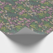 白ビクトリアンデイジー紫色の蝶ガーデン ラッピングペーパー (角)