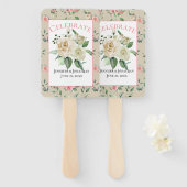 白ビクトリアンバラのヴィンテージ結婚付き ハンドファン (正面&裏面)