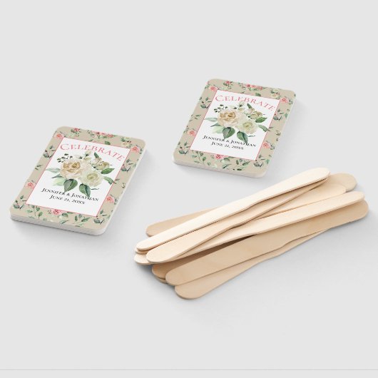 白ビクトリアンバラのヴィンテージ結婚付き ハンドファン (組立なし)