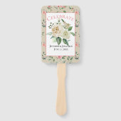 白ビクトリアンバラのヴィンテージ結婚付き ハンドファン (正面)