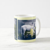 白ビクトリアン馬の少女 コーヒーマグカップ (正面右)