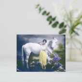 白ビクトリアン馬の少女 ポストカード (スタンド正面)