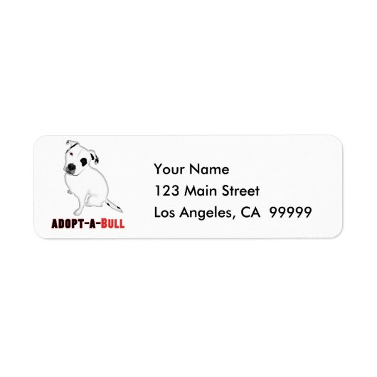 白ピットブル子犬の採用A-Bull ラベル (正面)