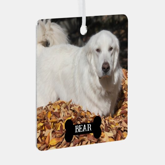 白ピレ素晴らしネー家畜飼育犬 メタルオーナメント (正面右)