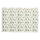 白ピローケースにポッテッドサボテン 枕カバー (裏面)