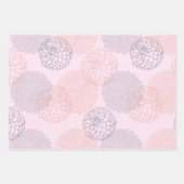 白ピンクと青のダリアスラッピング紙セット ラッピングペーパーシート (正面3)