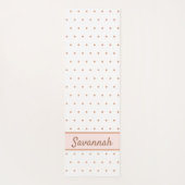 白ピンクのバラ金ゴールド点々のある模様モノグラム ヨガマット (裏面)