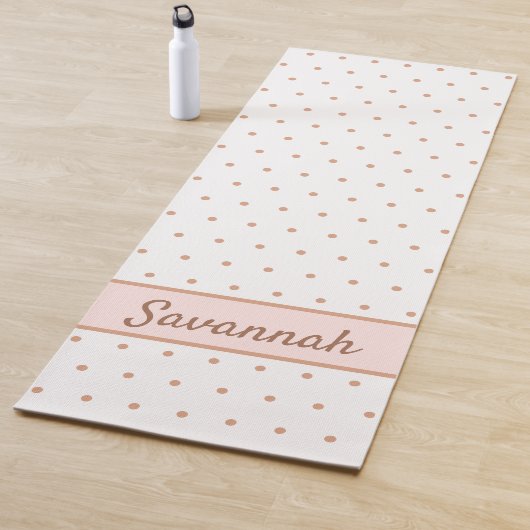 白ピンクのバラ金ゴールド点々のある模様モノグラム ヨガマット (インサイチュ)