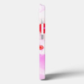 白ピンクのバラ、赤いアネモネの花のモノグラム Case-Mate iPhoneケース (裏面 / 左)