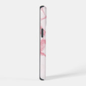 白ピンクエレガントの大理石テクスチャ iPhone 15ケース (右側面)