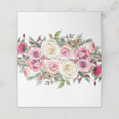 白ピンクエレガントの花名番号座席表 プレイスカード (外部開封)