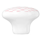 白ピンクモダン色の正方形チェッカーボード セラミックノブ (側面)