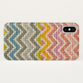 白ピンク黄色の灰色の青モザイクのシブロン Case-Mate iPhoneケース (裏面(横))