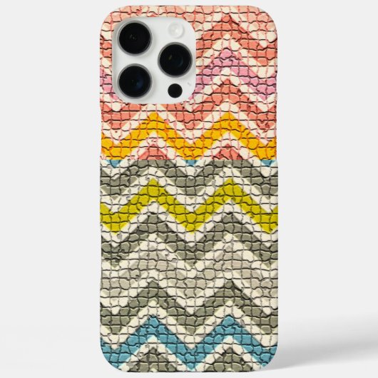 白ピンク黄色の灰色の青モザイクのシブロン Case-Mate iPhoneケース (裏面)