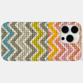 白ピンク黄色の灰色の青モザイクのシブロン Case-Mate iPhoneケース (裏面 (横))