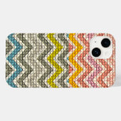 白ピンク黄色の灰色の青モザイクのシブロン Case-Mate iPhoneケース (裏面 (横))