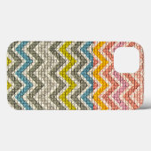 白ピンク黄色の灰色の青モザイクのシブロン Case-Mate iPhoneケース (裏面 (横))