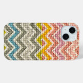 白ピンク黄色の灰色の青モザイクのシブロン Case-Mate iPhoneケース (裏面 (横))