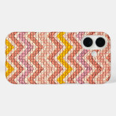 白ピンク黄色モザイク山形 Case-Mate iPhoneケース (裏面 (横))