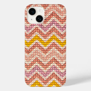 白ピンク黄色モザイク山形 Case-Mate iPhone 14ケース
