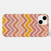 白ピンク黄色モザイク山形 Case-Mate iPhoneケース (裏面 (横))