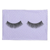 白ピンドット上の黒まつ毛 枕カバー (裏面-左)