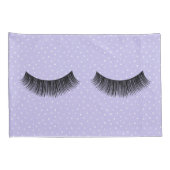 白ピンドット上の黒まつ毛 枕カバー (裏面-右)