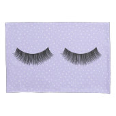 白ピンドット上の黒まつ毛 枕カバー (正面左)