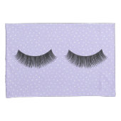 白ピンドット上の黒まつ毛 枕カバー (正面右)