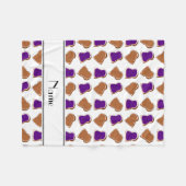 白ピーナッツバターパーソナライズされたゼリーという名前 フリースブランケット (正面(横))