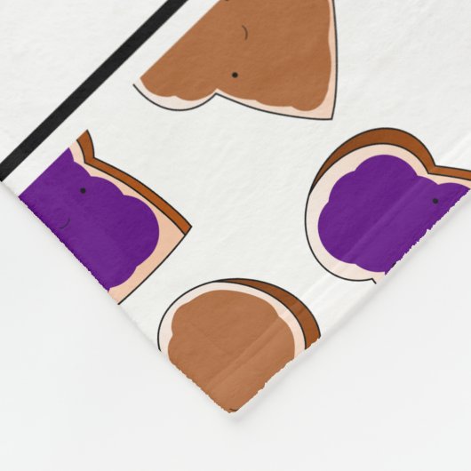 白ピーナッツバターパーソナライズされたゼリーという名前 フリースブランケット (角)