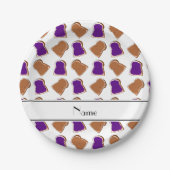 白ピーナッツバターパーソナライズされたゼリーという名前 ペーパープレート (正面)