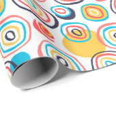 白ファンキーの丸のドードル ラッピングペーパー (ロールコーナー)