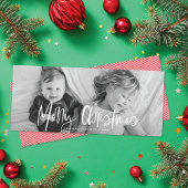 白ファンキー書モダンのスクリプトフォト シーズンカード