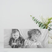 白ファンキー書モダンのスクリプトフォト シーズンカード (スタンド正面)