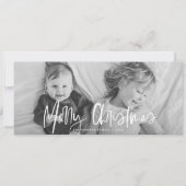 白ファンキー書モダンのスクリプトフォト シーズンカード (正面)