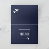 白ファンキー飛行機パイロット航空挨拶カード カード (内部)