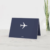 白ファンキー飛行機パイロット航空挨拶カード カード (裏面)