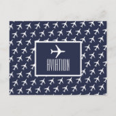 白ファンキー飛行機パイロット航空葉書 案内ポストカード (正面)