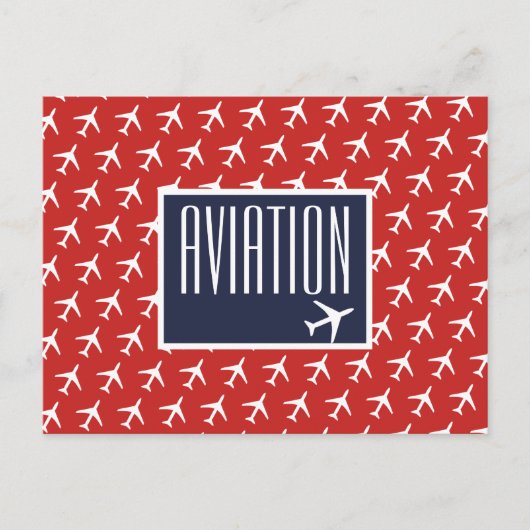 白ファンキー飛行機パイロット航空葉書 案内ポストカード (正面)