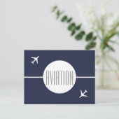 白ファンキー飛行機パイロット航空葉書 案内ポストカード (スタンド正面)
