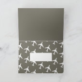 白ファンキー飛行機パイロット飛んでいるグリーティングカード カード (内部)