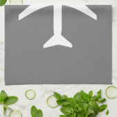 白ファンキー飛行機パイロット飛んでいる キッチンタオル (折り畳み)