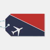 白ファンキー飛行機飛行機パイロット航空 ギフトタグ (裏面横)