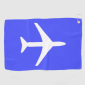 白ファンキー飛行機飛行機パイロット航空 ゴルフタオル (横)